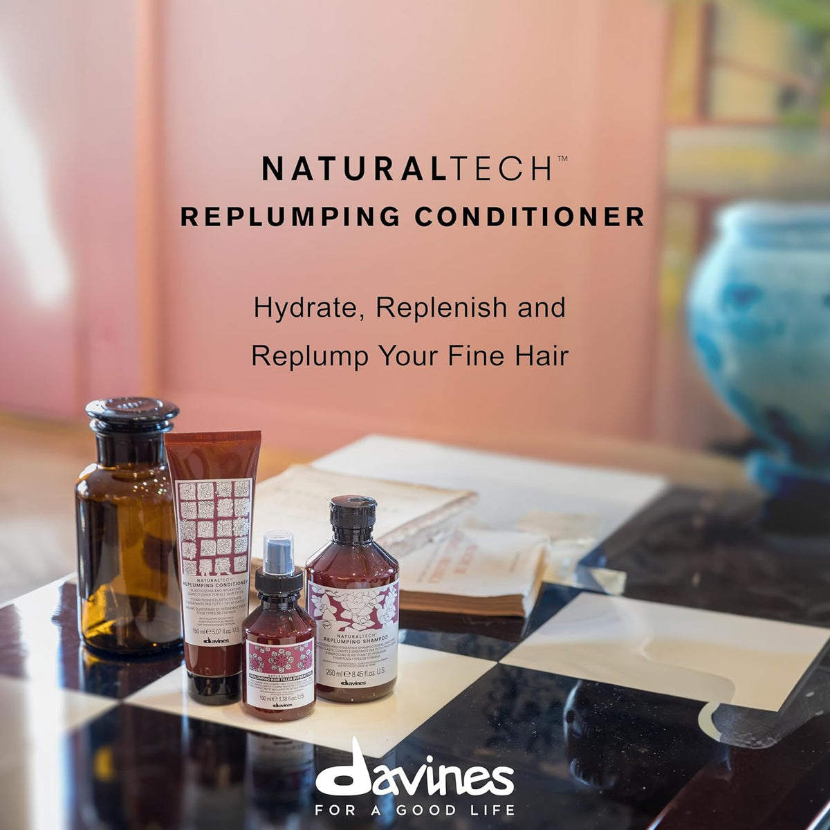 Davines Naturaltech Replumping Conditioner, gentle treatment for fine hair