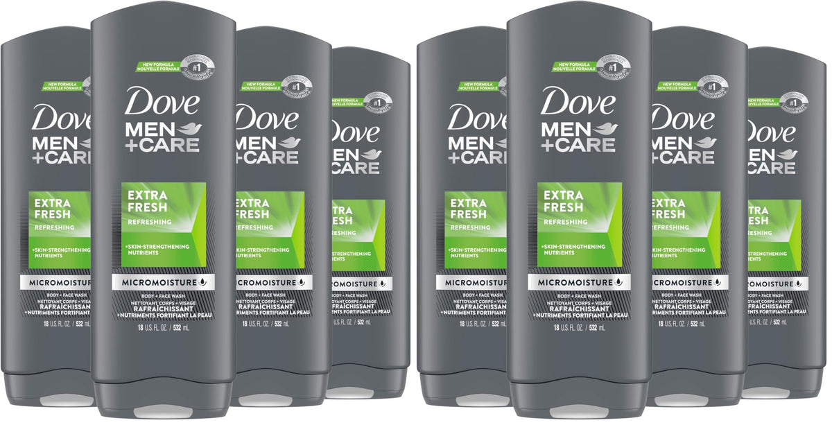 DOVE MEN Body Wash For Hydrated, Smooth Skin, 4 Count, 18 fl oz