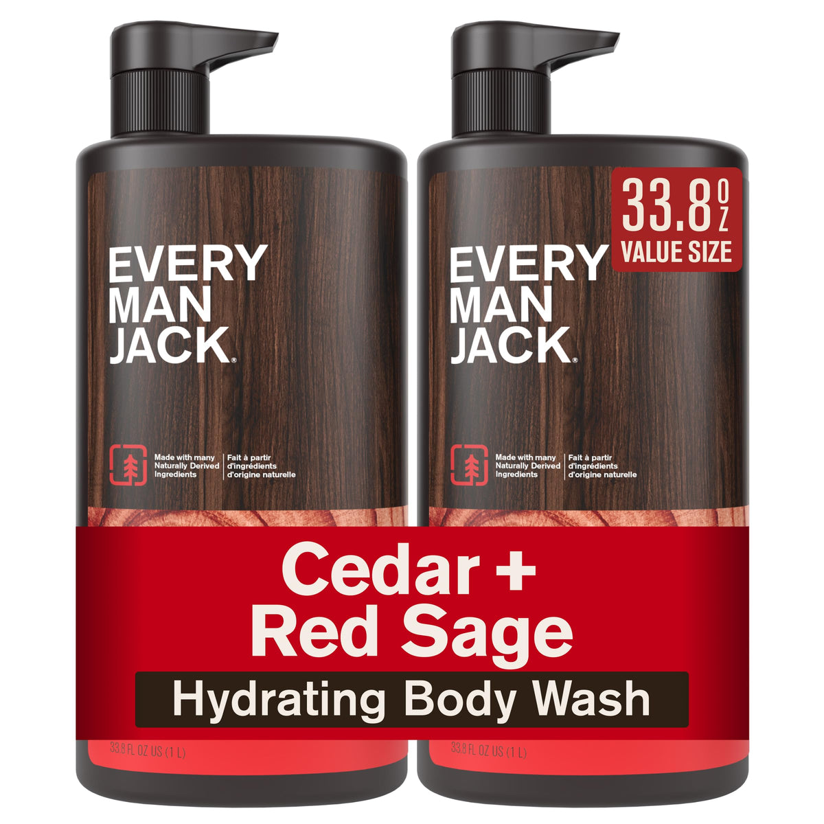 Every Man Jack Hydrating Body Wash for Men, Sea Minerals Citron, 2pk