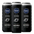 NIVEA MEN Active Clean 3-in-1 Body Wash, Mulitpack, 3 x 16.9 FL OZ