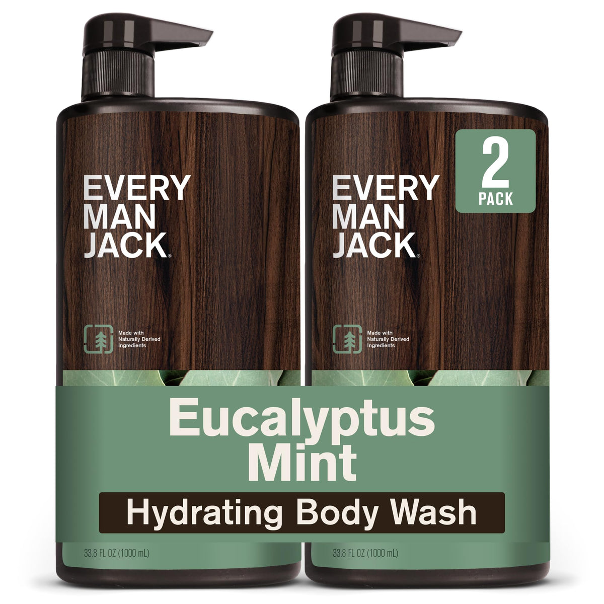 Every Man Jack Hydrating Body Wash for Men, Sea Minerals Citron, 2pk