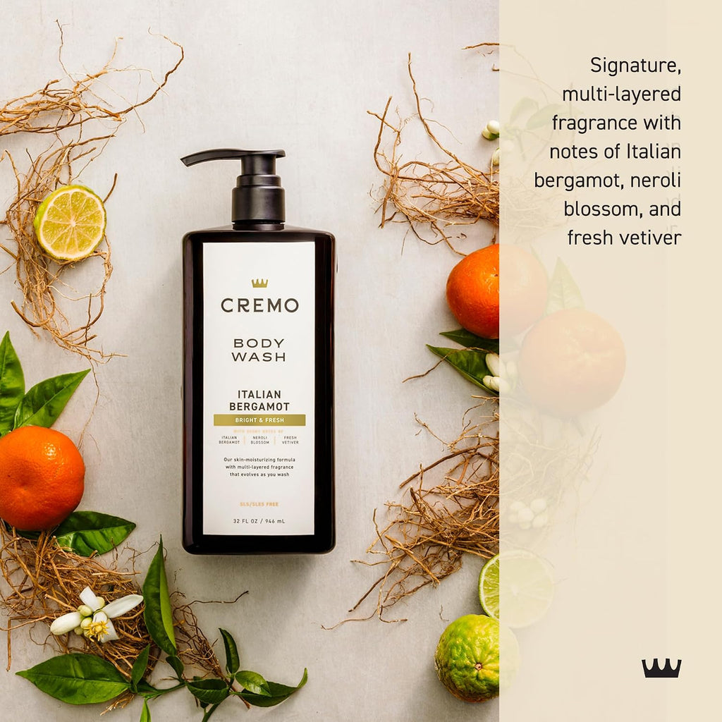 Cremo Body Wash for Men, Italian Bergamot, 32 Fl Oz
