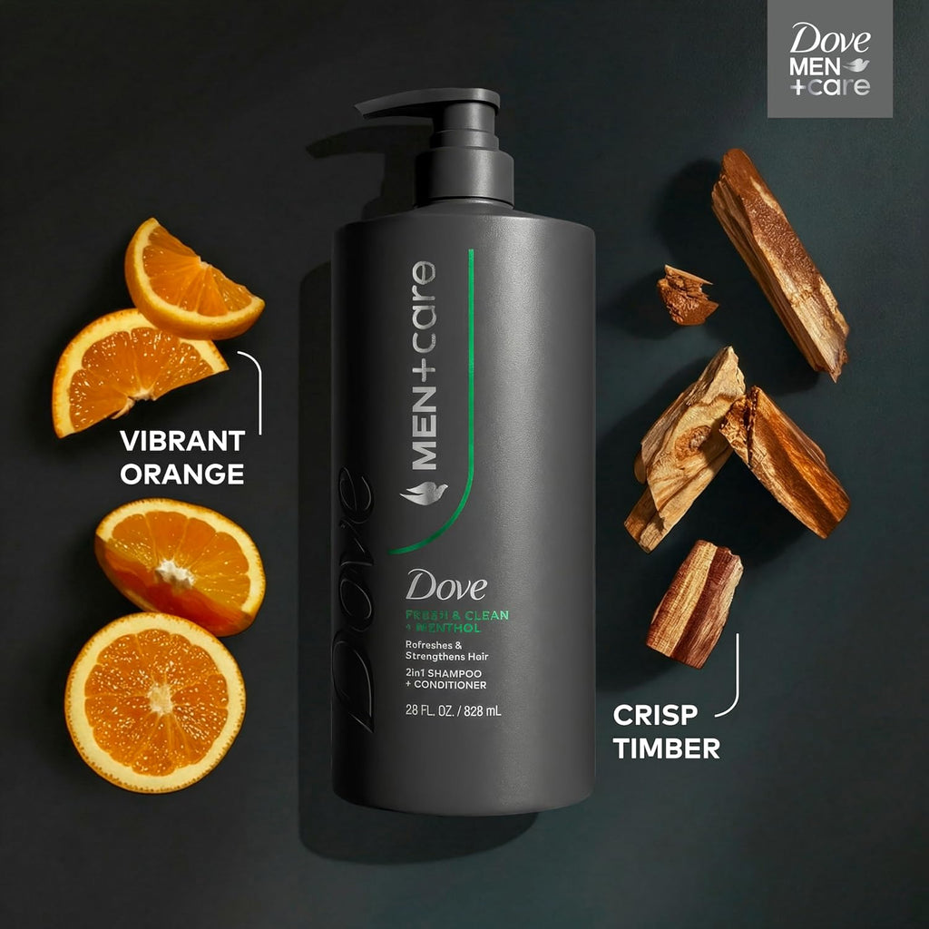 Dove Men Fresh & Clean 2-in-1 Shampoo & Conditioner with Menthol 28oz