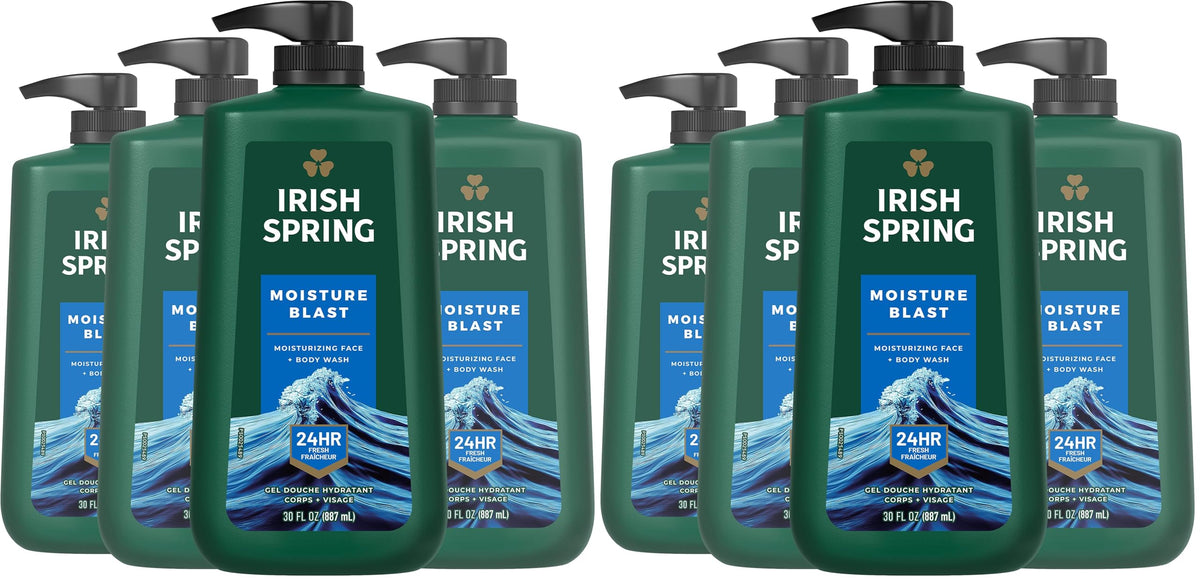 Irish Spring 5 in 1 Body Wash for Men, Fresh Eucalyptus & Bergamot, 887 mL