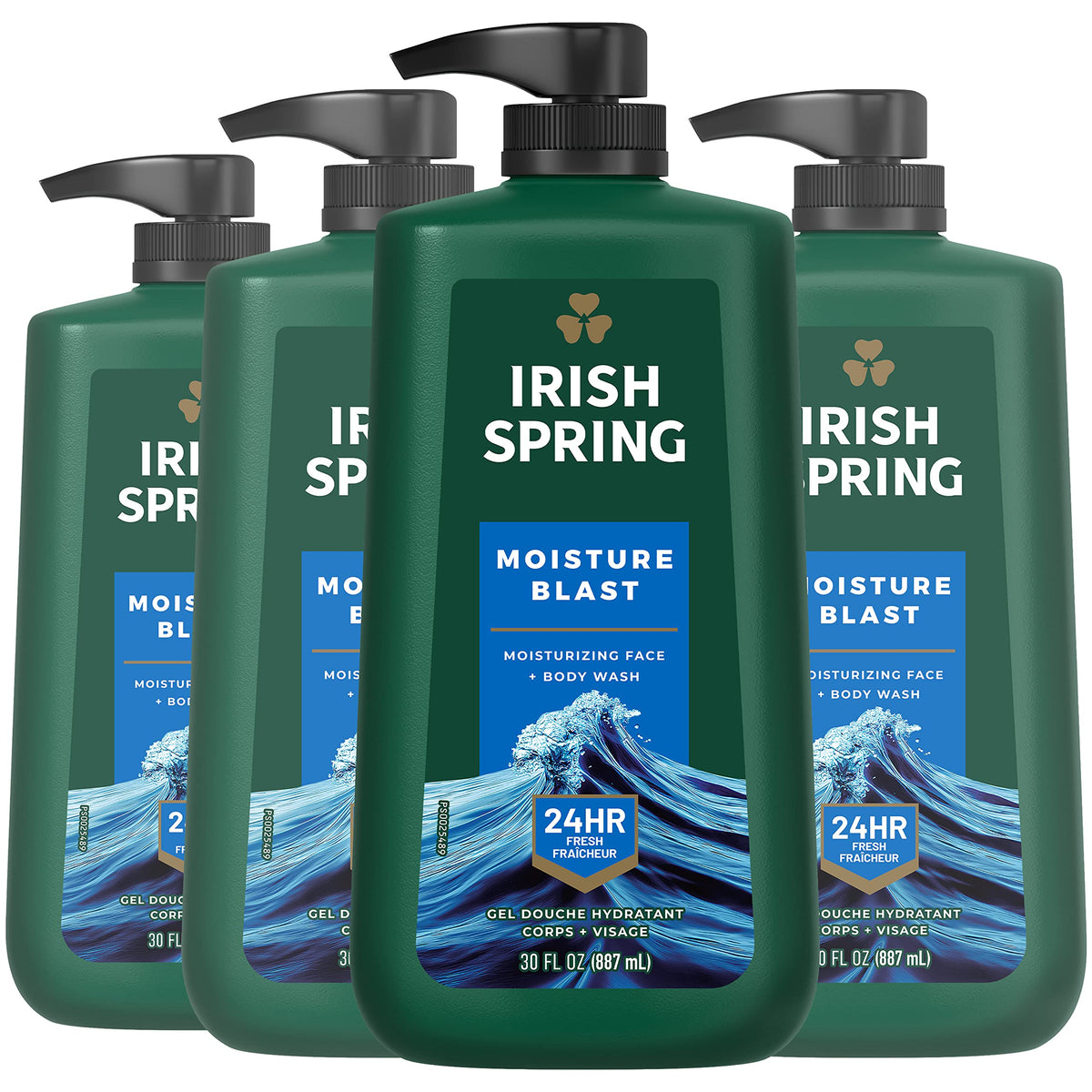 Irish Spring 5 in 1 Body Wash for Men, Fresh Eucalyptus & Bergamot, 887 mL