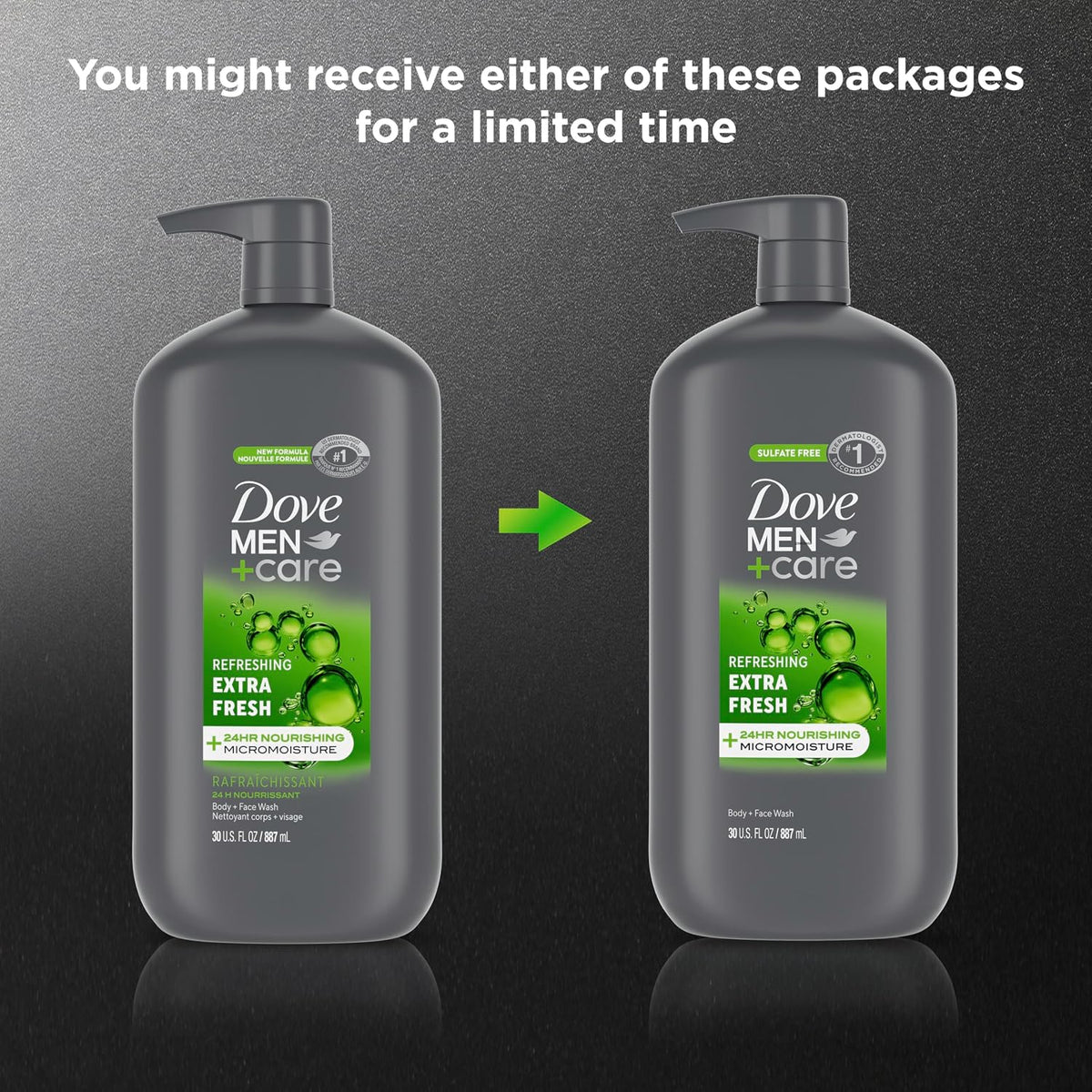 DOVE MEN + CARE Body & Face Wash Refreshing Extra Fresh Men's Body 30 oz