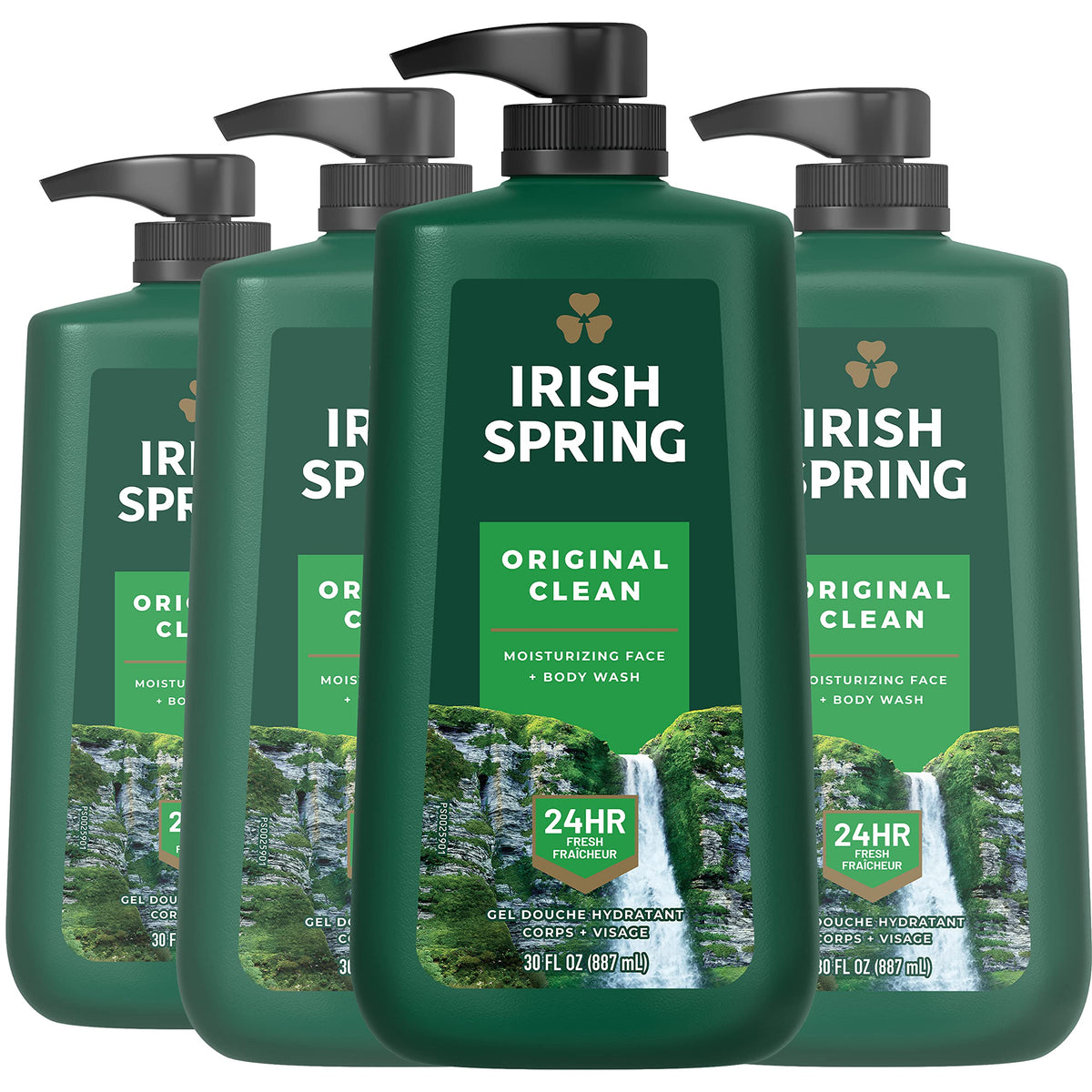 Irish Spring 5 in 1 Body Wash for Men, Fresh Eucalyptus & Bergamot, 887 mL
