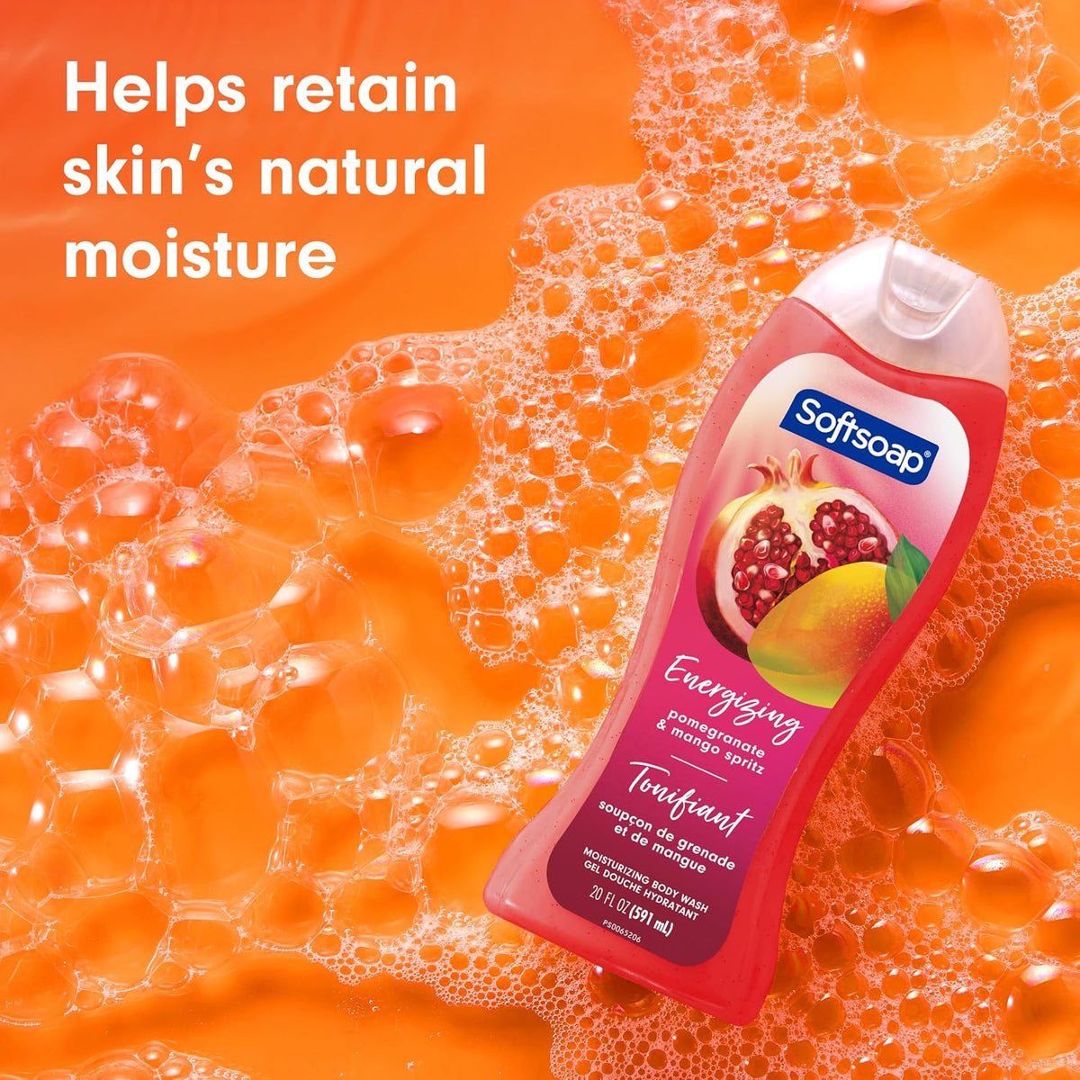 Softsoap Body Wash, Pomegranate & Mango Spritz Body Wash, 20 Fl Oz (Pack of 4)