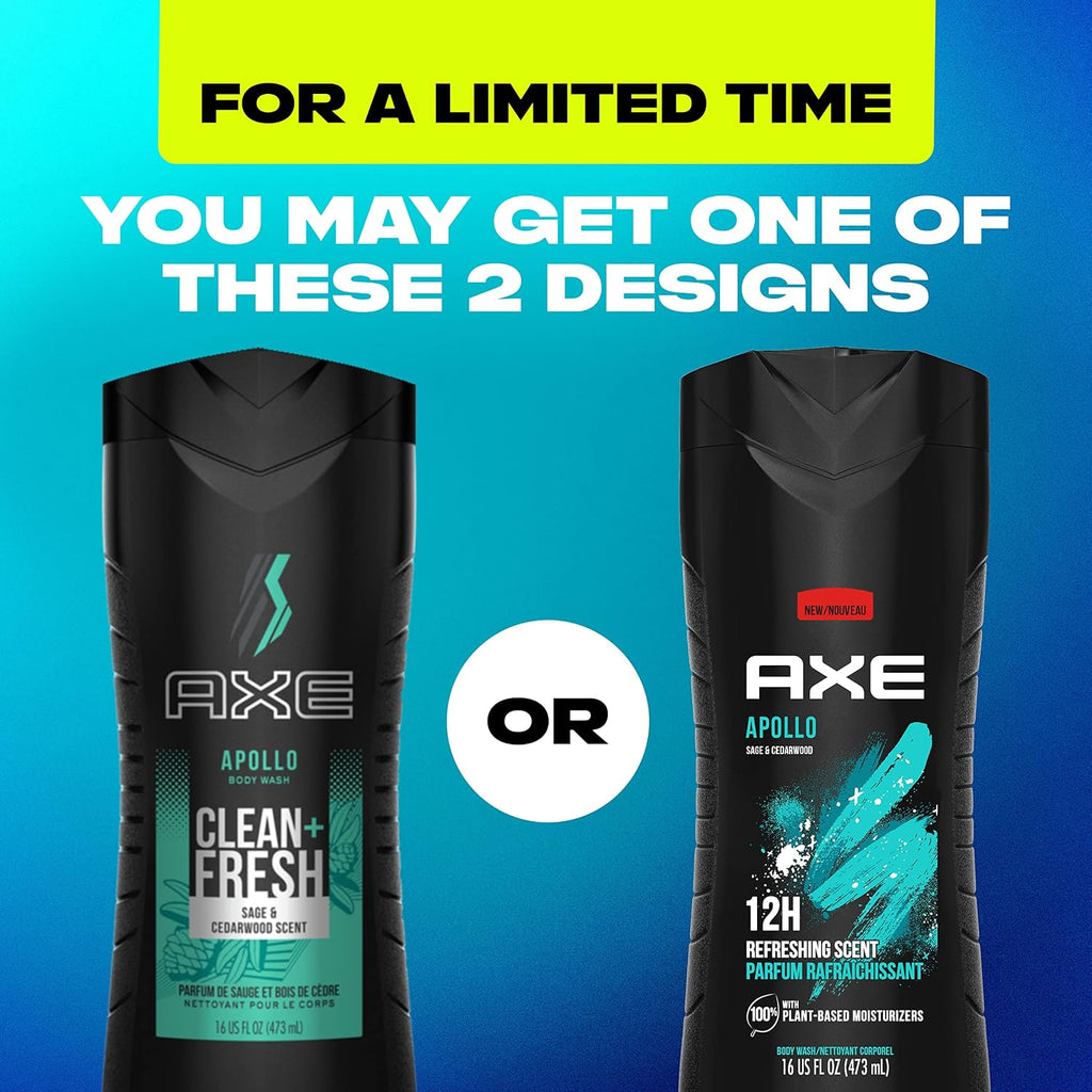 AXE Sage & Cedarwood Body Wash Apollo 4 Count 16 fl oz